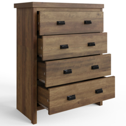 GFW Boston Knotty Oak 4 Drawer Chest of Drawers - thumbnail 3
