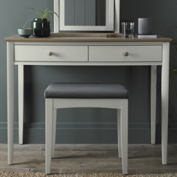 Bentley Designs Whitby Scandi Oak and Soft Grey 2 Drawer Dressing Table - thumbnail 1