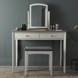 Bentley Designs Whitby Scandi Oak and Soft Grey 2 Drawer Dressing Table - thumbnail 3