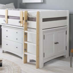 Noa and Nani Una White Single Sleep Station with Chest of Drawers Cabinet and Desk - thumbnail 4