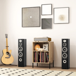 Costway 5 Storage Compartment Natural Record Player Stand - thumbnail 4