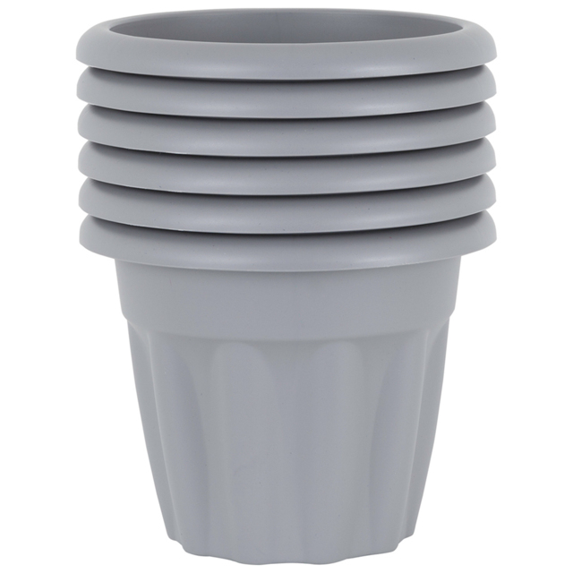 Wham Vista Upcycle Grey Recycled Plastic Round Planter 25cm 6 Pack - image 1