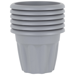 Wham Vista Upcycle Grey Recycled Plastic Round Planter 25cm 6 Pack - thumbnail 1