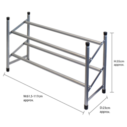 JVL 2 Tier Extendable Shoe Rack - thumbnail 4