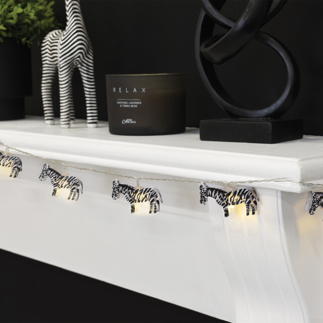 Zebra Black and White 15 LED String Light - image 1