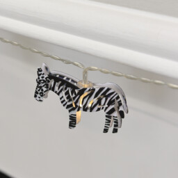 Zebra Black and White 15 LED String Light - thumbnail 3