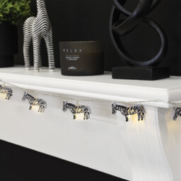 Zebra Black and White 15 LED String Light
