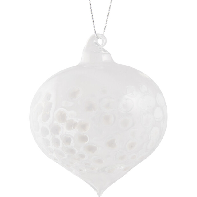 Mistletoe Cottage Clear Glass Dotted Christmas Bauble