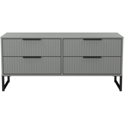 Crowndale Fluted 4 Drawer Dusk Grey Bed Box Ready Assembled - thumbnail 2