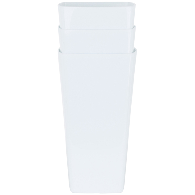 Wham Studio Ice White Tall Square Plastic Planter 16cm 3 Pack - image 1