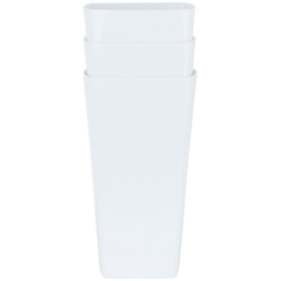Wham Studio Ice White Tall Square Plastic Planter 16cm 3 Pack - thumbnail 1