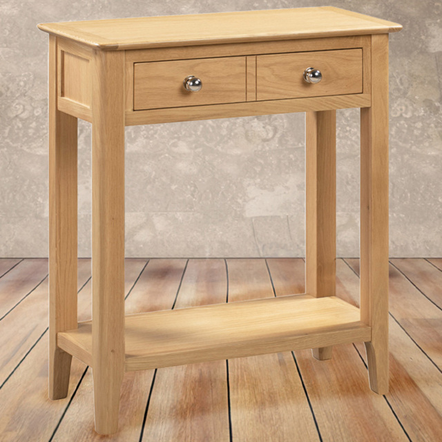 Julian Bowen Cotswold 2 Drawer Oak Console Table - image 1