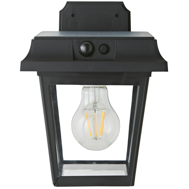 ValueLights Matte Black PIR Motion Sensor Solar Powered LED Outdoor Wall Light - image 1