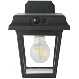 ValueLights Matte Black PIR Motion Sensor Solar Powered LED Outdoor Wall Light