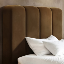 SOLACE+CO Emilie Brown Single Velvet Ribbed Ottoman Bed - thumbnail 4