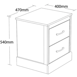 Camford Oak 2 Drawer Bedside Table - thumbnail 3