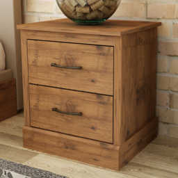 Camford Oak 2 Drawer Bedside Table