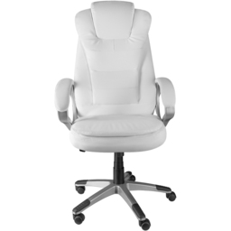 tectake Zulu White Office Chair with Padded Armrest - thumbnail 3