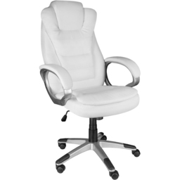 tectake Zulu White Office Chair with Padded Armrest - thumbnail 2