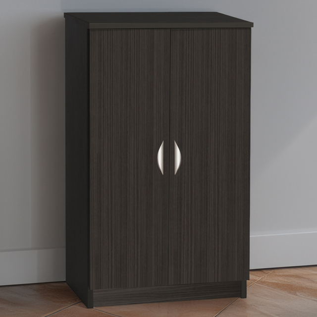 R White Cabinets 2 Door Mid Height Black Havana Cupboard - image 1
