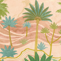 Grandeco Palm Spring Scene Pink 7 Lane Wall Mural - thumbnail 2