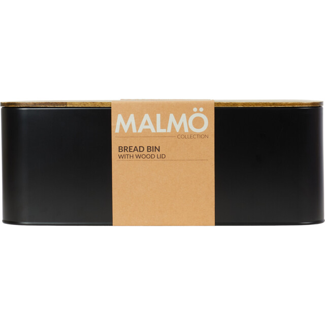 Malmo Black Rectangular Bread Bin - image 1
