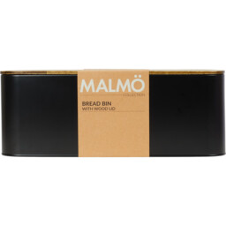 Malmo Black Rectangular Bread Bin
