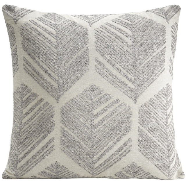 Alan Symonds Chenille Silver Geometric Forest Cushion with Polyester Filled Pad 45 x 45cm 4 Pack