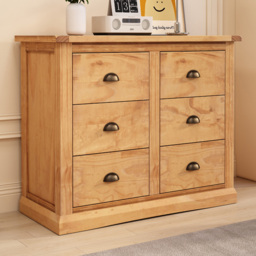 Cabinet Bits Lucca 6 Drawer Antique Chest of Drawers with Brass Cup Handle - thumbnail 1
