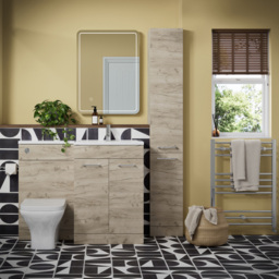 Bathstore Panama 2 Door Oak Right Hand Basin and WC Unit 1000mm - thumbnail 2