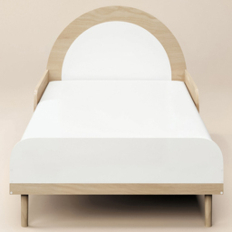 Flair Noah Oak and White Single Bed Frame with Curved Headboard - thumbnail 3