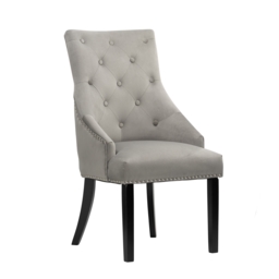 Set of 2 Annabelle Velvet Dining Chairs - Grey - thumbnail 3