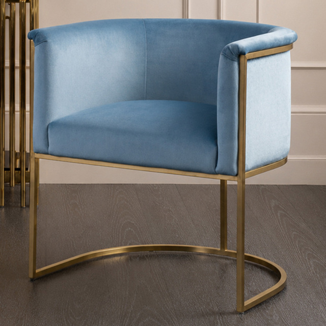 Premier Housewares Mias Blue Velvet Chair - image 1
