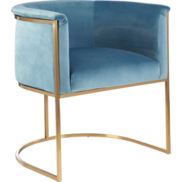 Premier Housewares Mias Blue Velvet Chair - thumbnail 2
