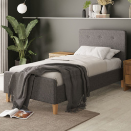 GFW Ashbourne Single Grey Bed Frame - thumbnail 1