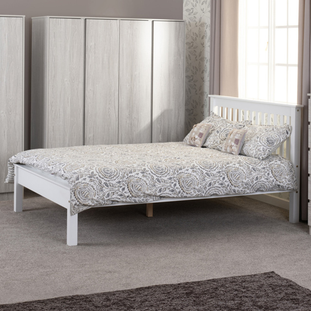 Seconique Monaco Small Double White Low End Bed - image 1
