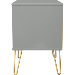 Crowndale Diamond 2 Drawer Dusk Grey Side Table Ready Assembled - thumbnail 3