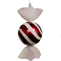 Samuel Alexander Red and White Stripe Hanging Christmas Candy Bauble 50cm