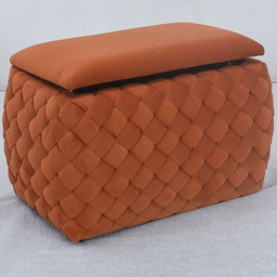 Artemis Home Plumeo Velvet Orange Storage Ottoman