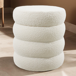tectake Altu Cream White Stool with Padded Seat