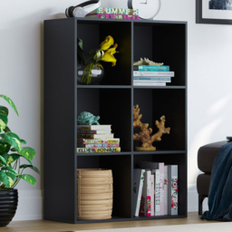 Vida Designs Durham 6 Shelf Black Cube Storage Unit - thumbnail 1