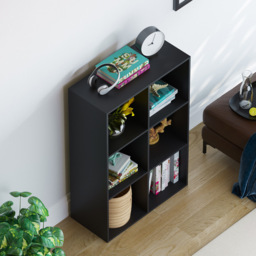 Vida Designs Durham 6 Shelf Black Cube Storage Unit - thumbnail 4