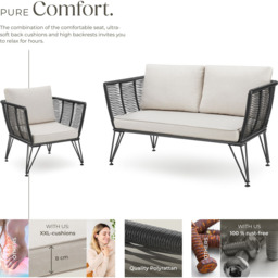 tectake Sundo 4 Seater Garden Furniture Set - thumbnail 3