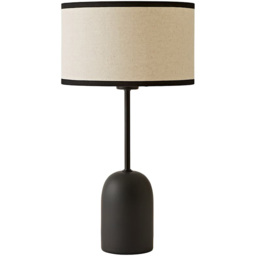 Value lights Kaiden Dome Table Lamp with Black Trim Linen Shade - thumbnail 1