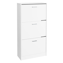 GFW Stirling 3 Tier White Shoe Cabinet - thumbnail 2