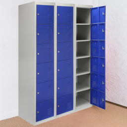 Monstershop 6 Door Blue Metal Storage Locker 3 Pack - thumbnail 1