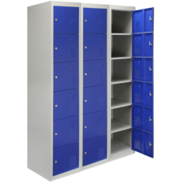 Monstershop 6 Door Blue Metal Storage Locker 3 Pack - thumbnail 2