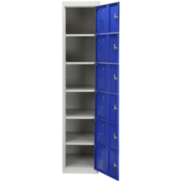 Monstershop 6 Door Blue Metal Storage Locker 3 Pack - thumbnail 4