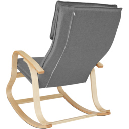 tectake Roca Light Grey Padded Rocking Chair with Armrest - thumbnail 4