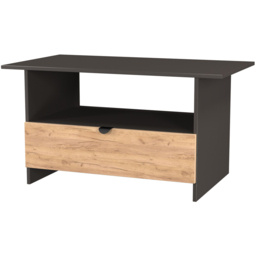 Crowndale Bora Single Drawer Single Shelf Gold Craft Oak and Graphite Coffee Table Ready Assembled - thumbnail 4